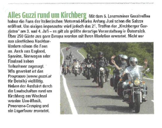 Auto Bild bers Guzzi Treffen in Kirchberg